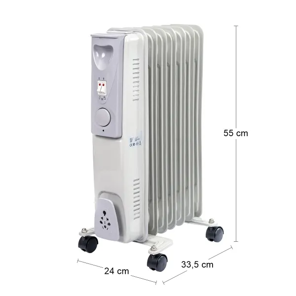 Kinekus Radiátor elektrický olejový 1500W HH-1001, 7-rebrový