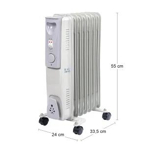 Kinekus Radiátor elektrický olejový 1500W HH-1001, 7-rebrový