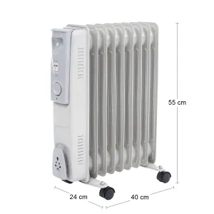 Kinekus Radiátor elektrický olejový 2000W HH-1011, 9-rebrový