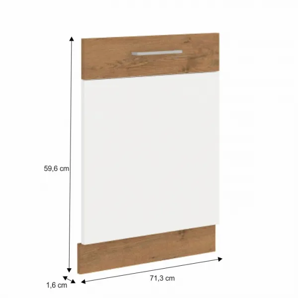 KONDELA Vega ZM dvierka na umývačku 713x596 cm dub lancelot / biely vysoký lesk