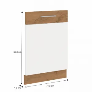 KONDELA Vega ZM dvierka na umývačku 713x596 cm dub lancelot / biely vysoký lesk