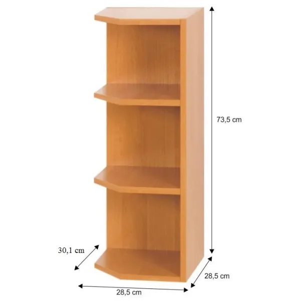 KONDELA Lora MDF New W30N L horná rohová kuchynská skrinka jelša
