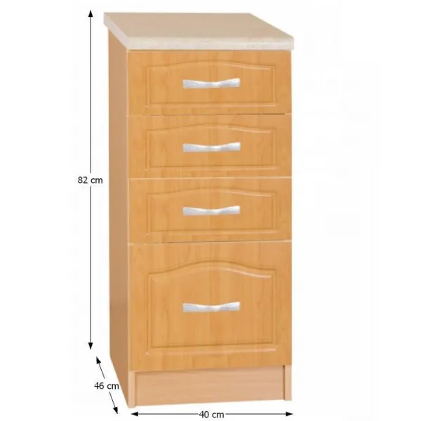 Spodná skrinka šuplíková LORA MDF NEW KLASIK S40SZ4 Tempo Kondela