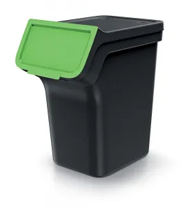 Prosperplast Sada 4 odpadkových košů STACKBOXER Q 4 x 20 L černá