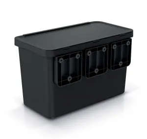 Prosperplast Odpadkový koš SYSTEMO 3x10 L černý