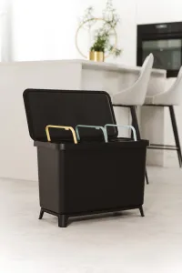 Prosperplast Odpadkový koš SYSTEMO 3x10 L černý