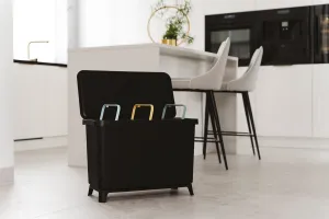 Prosperplast Odpadkový koš SYSTEMO 3x10 L černý