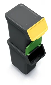 Prosperplast Sada 4 odpadkových košů STACKBOXER Q 4 x 20 L černá