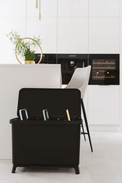 Prosperplast Odpadkový koš SYSTEMO 3x10 L černý
