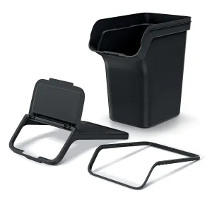 Prosperplast Sada 4 odpadkových košů STACKBOXER Q 4 x 20 L černá