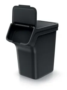 Prosperplast Sada 4 odpadkových košů STACKBOXER Q 4 x 20 L černá