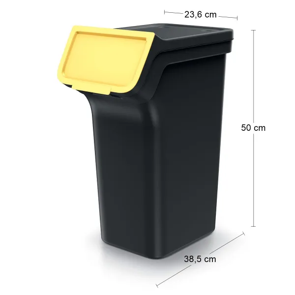 Prosperplast Sada 3 odpadkových košů STACKBOXER Q 3 x 25 L černá