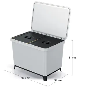Prosperplast Odpadkový kôš SYSTEMO 2x23 L svetlo šedý