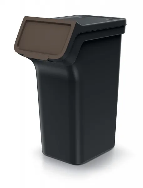 Prosperplast Sada 4 odpadkových košů STACKBOXER Q 4 x 25 L černá