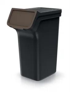 Prosperplast Sada 4 odpadkových košů STACKBOXER Q 4 x 25 L černá
