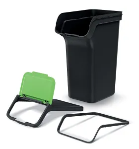 Prosperplast Sada 4 odpadkových košů STACKBOXER Q 4 x 25 L černá