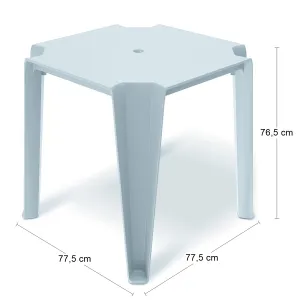 Prosperplast Zahradní jídelní stůl LOTTIES 77,5x77,5x76,5 světle šedý