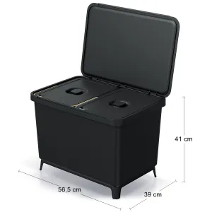 Prosperplast Odpadkový kôš SYSTEMO 2x23 L čierny