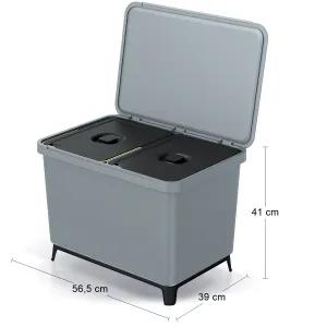 Prosperplast Odpadkový kôš SYSTEMO 2x23 L sivý