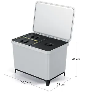 Prosperplast Odpadkový kôš SYSTEMO 2x10 L + 23 L svetlo šedý