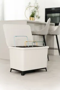 Prosperplast Odpadkový kôš SYSTEMO 2x10 L + 23 L svetlo šedý