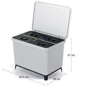 Prosperplast Odpadkový kôš SYSTEMO 4x10 L svetlo šedý