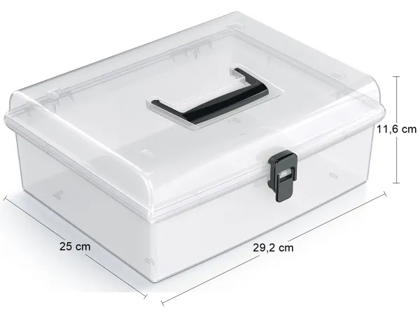 NABBI NUF4L plastový úložný box priehľadná / čierna