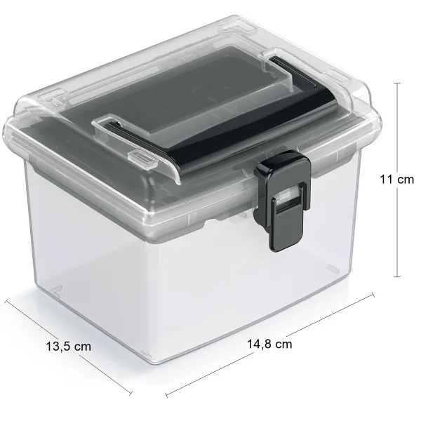 NABBI NUF1HT plastový úložný box priehľadná / čierna
