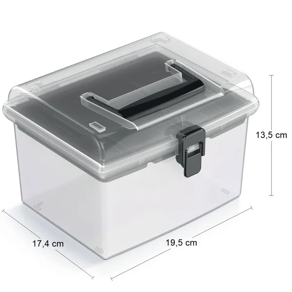 NABBI NUF2HT plastový úložný box priehľadná / čierna