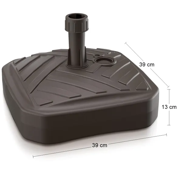 Kinekus Plastový podstavec pod slnečník 39 x 39 x 13 cm, hnedý