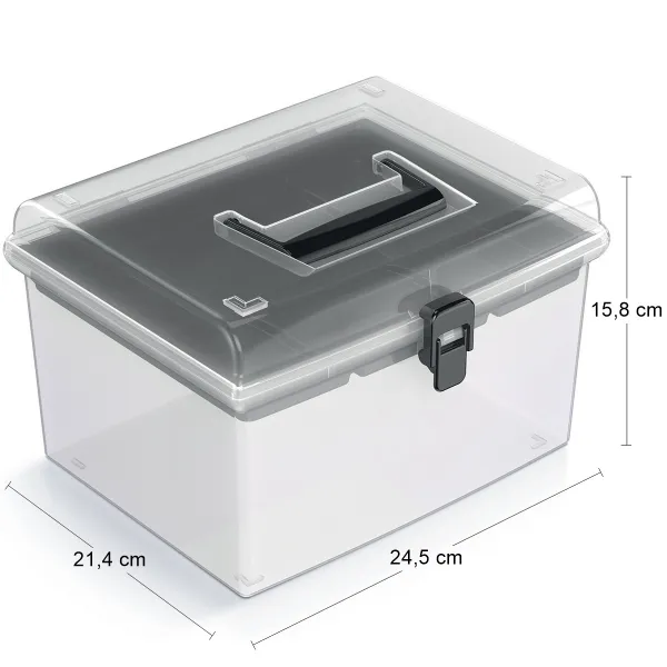NABBI NUF3HT plastový úložný box priehľadná / čierna