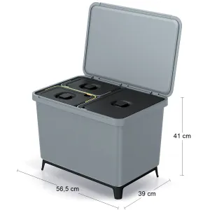 Prosperplast Odpadkový kôš SYSTEMO 2x10 L + 23 L sivý