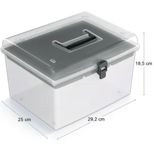 NABBI NUF4HT plastový úložný box priehľadná / čierna