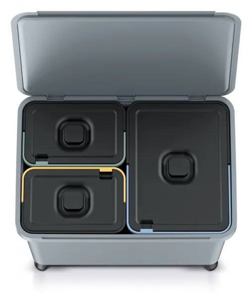 Prosperplast Odpadkový kôš SYSTEMO 2x10 L + 23 L sivý