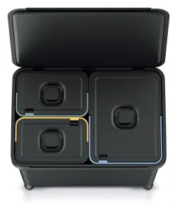 Prosperplast Odpadkový kôš SYSTEMO 2x10 L + 23 L čierny
