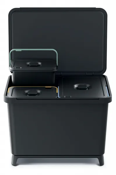 Prosperplast Odpadkový kôš SYSTEMO 2x10 L + 23 L čierny