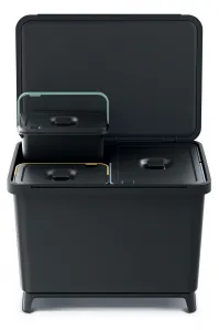 Prosperplast Odpadkový kôš SYSTEMO 2x10 L + 23 L čierny