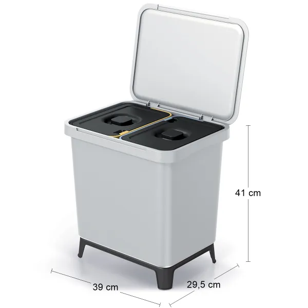 Prosperplast Odpadkový kôš SYSTEMO 2x10 L svetlo šedý
