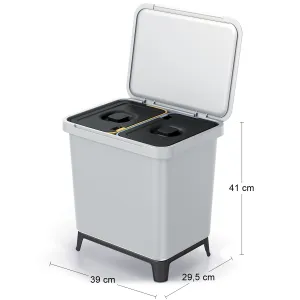 Prosperplast Odpadkový kôš SYSTEMO 2x10 L svetlo šedý