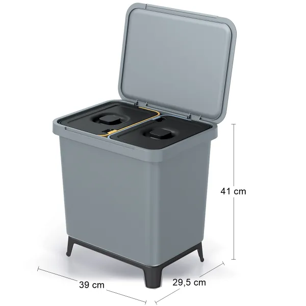 Prosperplast Odpadkový kôš SYSTEMO 2x10 L sivý