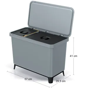 Prosperplast Odpadkový kôš SYSTEMO 10 L + 23 L sivý