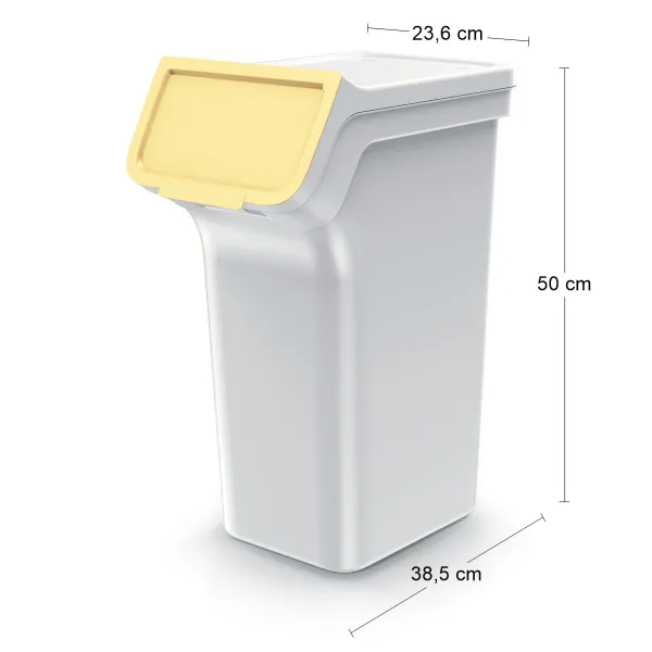 Prosperplast Sada 4 odpadkových košů STACKBOXER Q 4 x 25 L popelavě šedá