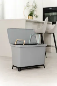 Prosperplast Odpadkový kôš SYSTEMO 10 L + 23 L sivý