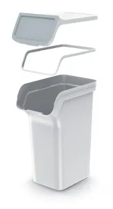 Prosperplast Sada 4 odpadkových košů STACKBOXER Q 4 x 25 L popelavě šedá