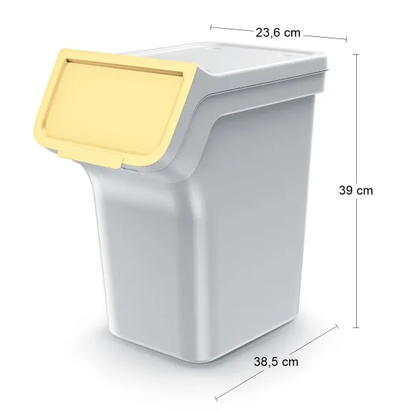 Prosperplast Sada 4 odpadkových košů STACKBOXER Q 4 x 20 L popelavě šedá
