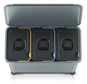 Prosperplast Odpadkový kôš SYSTEMO 3x10 L šedý