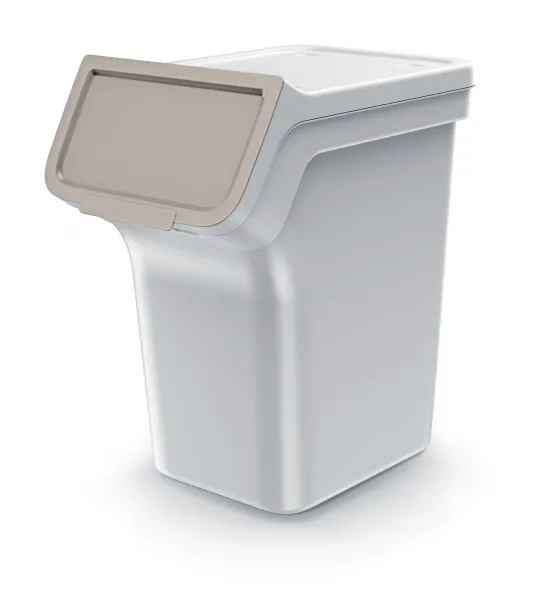 Prosperplast Sada 4 odpadkových košů STACKBOXER Q 4 x 20 L popelavě šedá