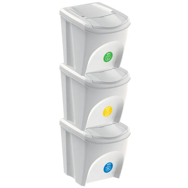 Odpadkový kôš Nabbi Sortibox 3x25 l popolavý
