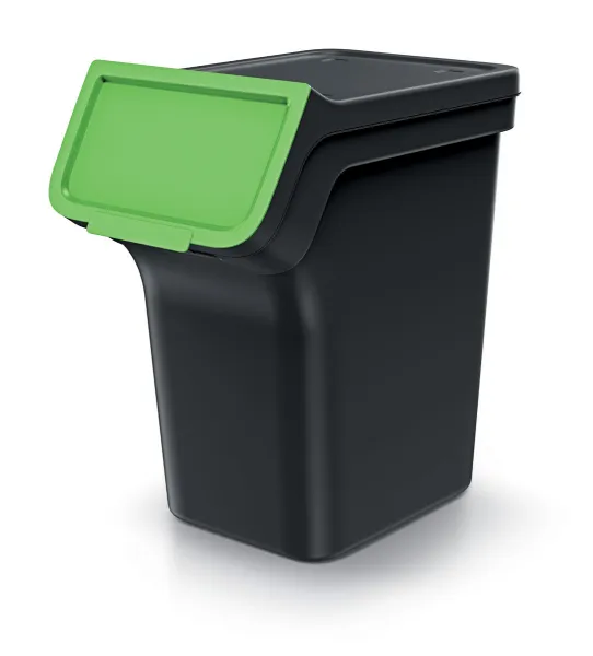 Prosperplast Sada 3 odpadkových košů STACKBOXER Q 3 x 20 L černá