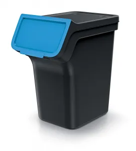 Prosperplast Sada 3 odpadkových košů STACKBOXER Q 3 x 20 L černá